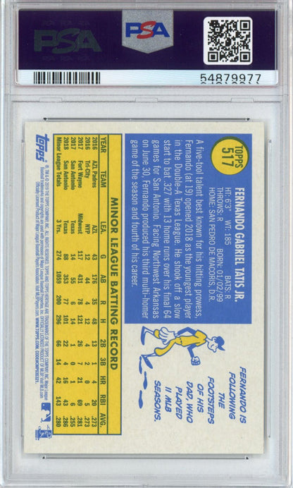 Graded 2019 Topps Heritage Fernando Tatis Jr. #517 Rookie RC Baseball Card PSA 10 Gem Mint