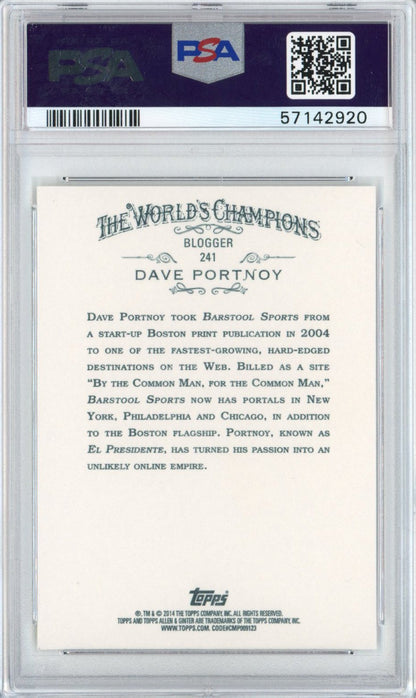 Graded 2014 Topps Allen & Ginter Dave Portnoy #241 Rookie RC Baseball Card PSA 10 Gem Mint