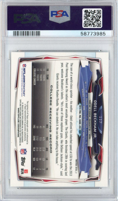 Graded 2014 Topps Chrome Odell Beckham Jr. #117 Auto Facing Forward Rookie RC Football Card PSA 10 Gem Mint
