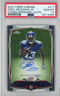 Graded 2014 Topps Chrome Odell Beckham Jr. #117 Auto Facing Forward Rookie RC Football Card PSA 10 Gem Mint