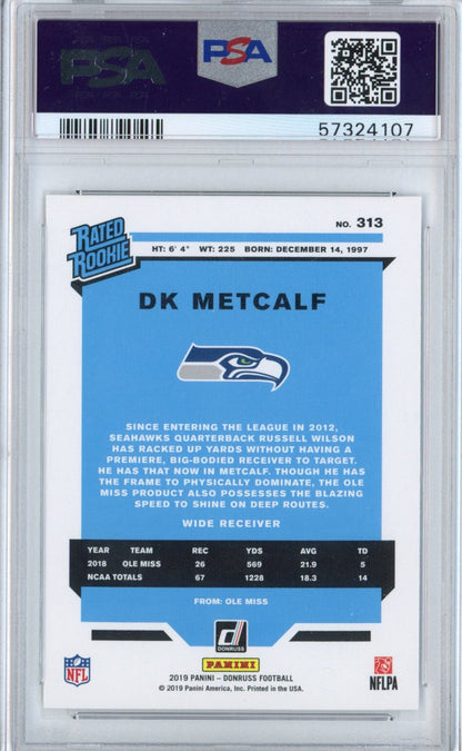 Graded 2019 Panini Donruss DK D.K. Metcalf #313 Canvas Rookie RC Football Card PSA 10 Gem Mint