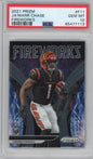 Graded 2021 Panini Prizm Ja'Marr Chase #F11 Fireworks Rookie RC Football Card PSA 10 Gem Mint