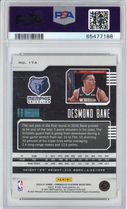 Graded 2020-21 Panini Chronicles Desmond Bane #174 Rookie RC Basketball Card PSA 10 Gem Mint