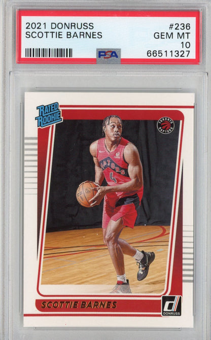 Graded 2021-22 Panini Donruss Scottie Barnes #236 Rookie RC Basketball Card PSA 10 Gem Mint