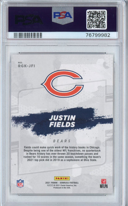Graded 2021 Panini Donruss Justin Fields #RGKJFI Gridiron Kings Rookie RC Football Card PSA 10 Gem Mint