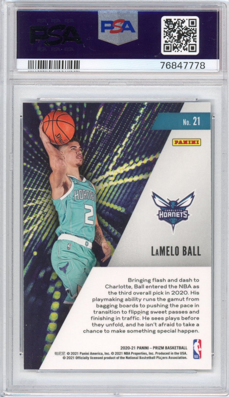 Graded 2020-21 Panini Prizm LaMelo Ball #21 Instant Impact Rookie RC Basketball Card PSA 10 Gem Mint