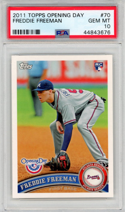 Graded 2011 Topps Opening Day Freddie Freeman #70 Rookie RC Baseball Card PSA 10 Gem Mint