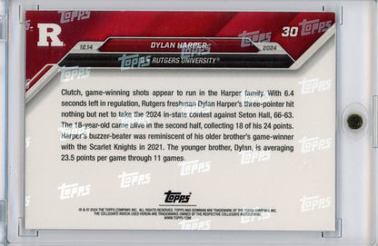 2024 Topps Bowman U Now Dylan Harper #30 Blue #/49 Rutgers Scarlet Knights Rookie RC Basketball Card