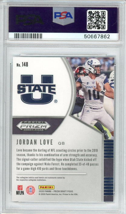 Graded 2020 Panini Prizm DP Jordan Love #148 Rookie RC Football Card PSA 10 Gem Mint