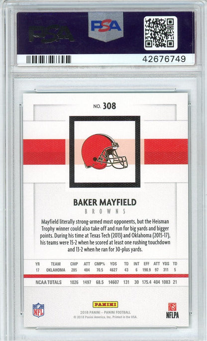 Graded 2018 Panini Baker Mayfield #308 Canvas Rookie RC Football Card PSA 10 Gem Mint