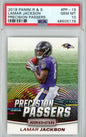 Graded 2018 Panini Rookies & Stars Lamar Jackson #PP-19 Precision Passers Rookie RC Football Card PSA 10 Gem Mint