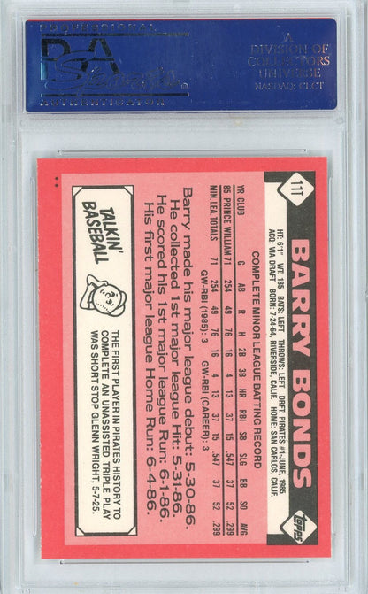 Graded 1986 Topps Traded Barry Bonds #11T Rookie RC Baseball Card PSA 9 Mint