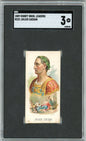 Graded 1889 N222 Kinney Bros. Leaders Julius Caesar #N222 Baseball Tobacco Card SGC 3 Very Good