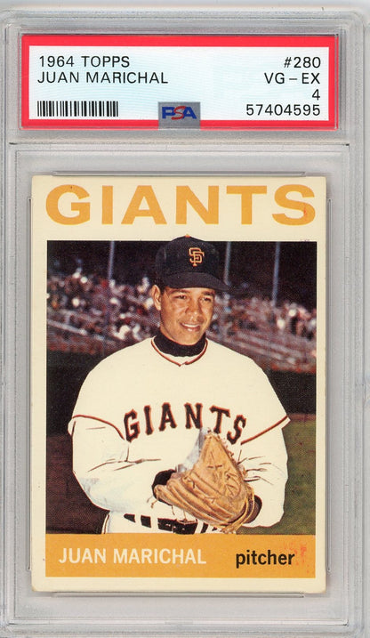 Graded 1964 Topps Juan Marichal #280 Baseball Card PSA 4 VG-EX