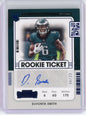 2021 Panini Contenders Blue Variation Rookie Ticket Devonta Smith #107 Jersey Number 6/23 Auto Rookie RC Football Card