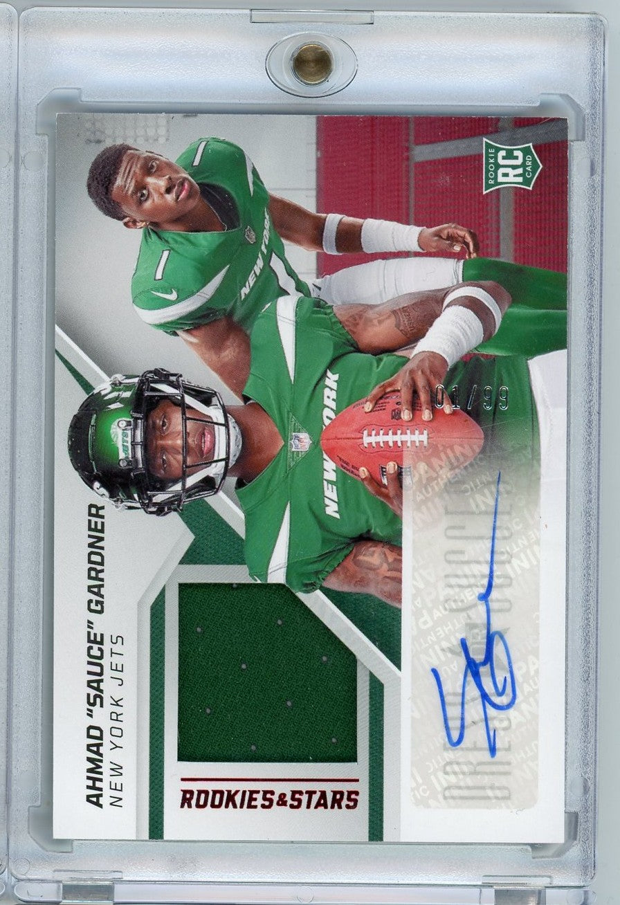 2022 Panini Rookies & Stars Dress for Success Sauce Gardner #DS-AG 01/99 Autographed Rookie RC Football Card