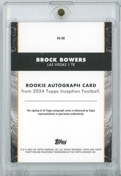 2024 Topps Inception Brock Bowers #RA-BB /75 On Card Autograph Rookie RC Football Card