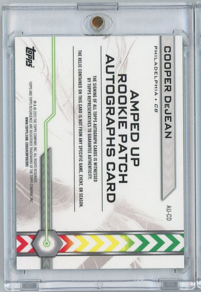 2024 Topps Resurgence Amped Up Green Cooper DeJean #AU-CD 01/15 RPA Auto Rookie RC Football Card