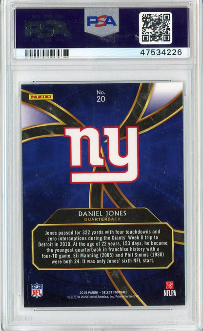 Graded 2019 Panini Select Daniel Jones #20 Phenomenon Rookie RC Football Card PSA 10 Gem Mint