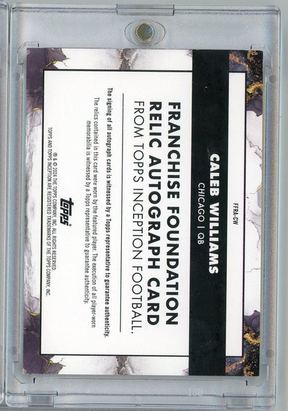 2024 Topps Inception Franchise Foundation Caleb Williams #FFRA-CW /75 Relic Auto Rookie RC Football Card