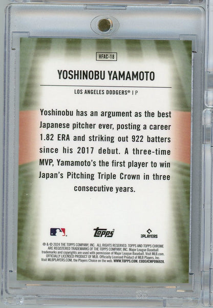2025 Topps Home Field Advantage Yoshinobu Yamamoto #HFAC-18 Los Angeles Dodgers Rookie RC Baseball Card