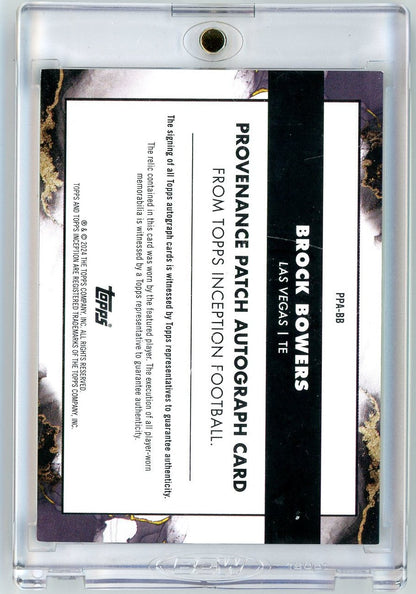 2024 Topps Inception Brock Bowers #PPA-BB /99 Provenance Patch Auto Rookie RC Football Card