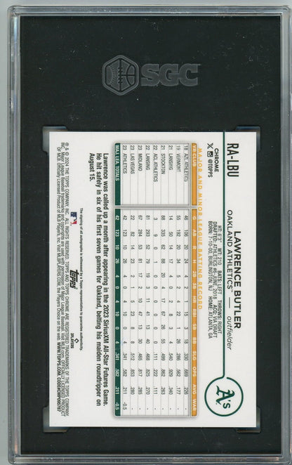 Graded 2024 Topps Chrome Update Lawrence Butler #RALBU Blue Green Lava #/125 Rookie RC Baseball Card SGC 10 Auto 10