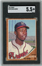 Graded 1962 Topps Hank Aaron #320 Baseball Card SGC 5.5 Excellent+