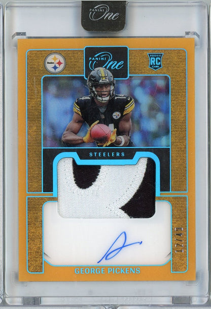 2022 Panini One George Pickens #134 /49 Rookie Patch Auto RPA Rookie RC Football Card