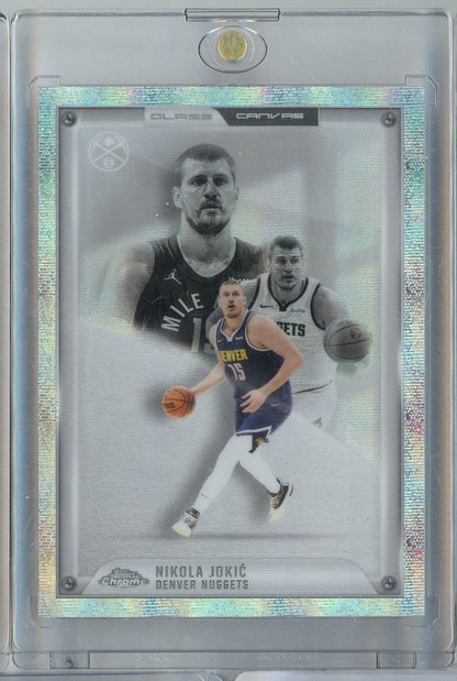 2025 Topps Chrome Glass Canvas Nikola Jokic #GC2 CREASED Denver Nuggets Basketball Card