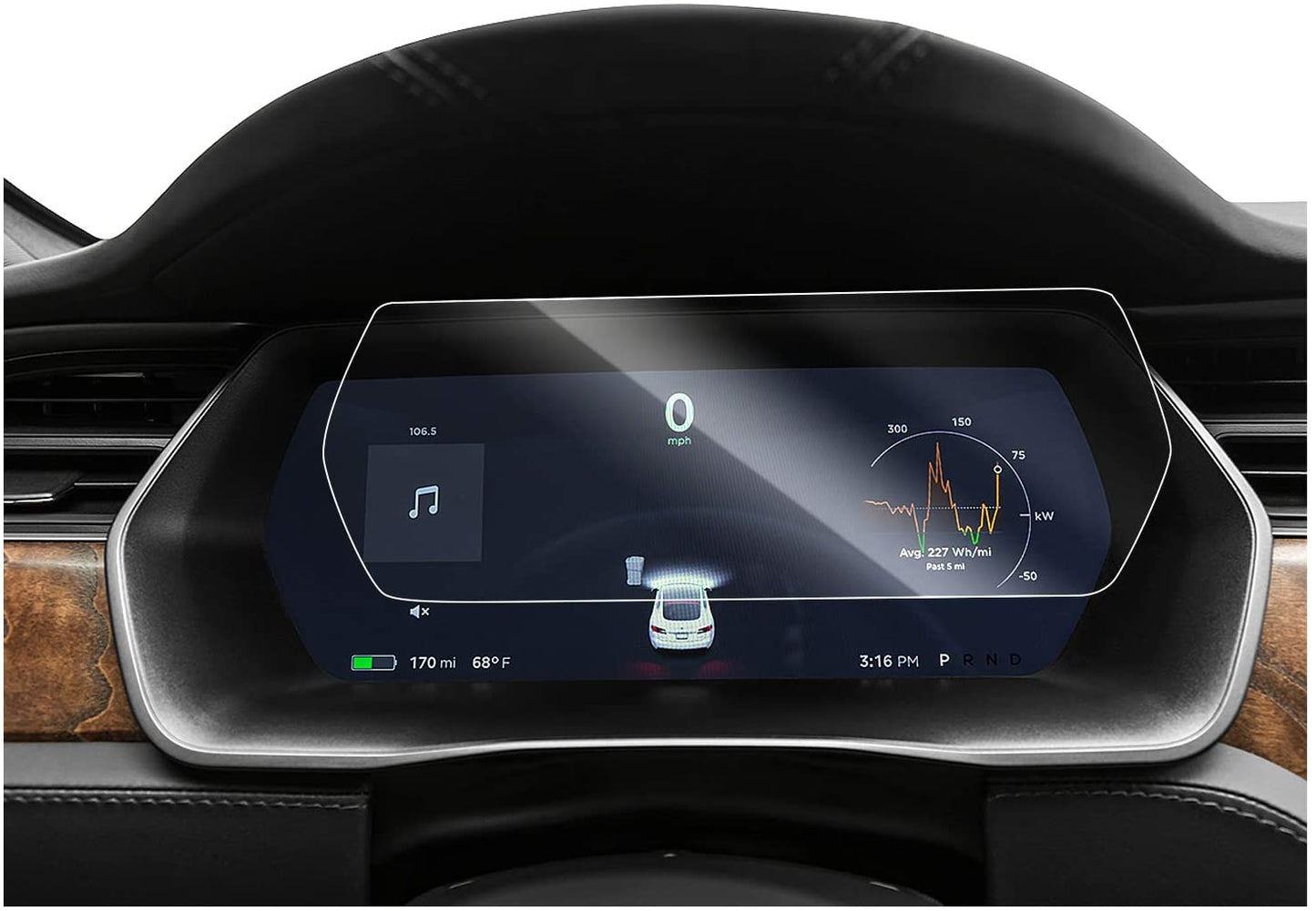 Instrument screen tempered film [13 inch] suitable for Tesla Model S/X 2017-2020