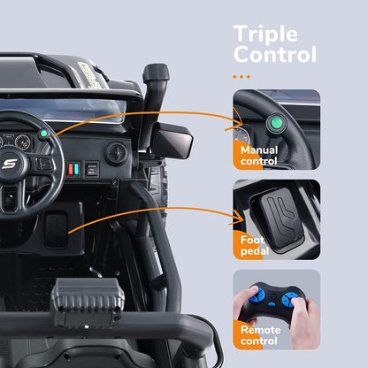 Electric Parent-child Ride On Truck with Remote Control - Perfect Xmas Gift for Kids (12V)