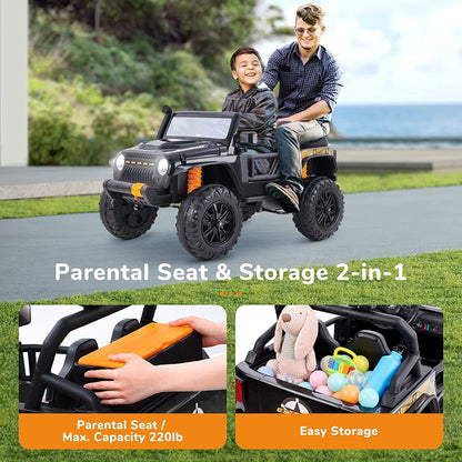 Electric Parent-child Ride On Truck with Remote Control - Perfect Xmas Gift for Kids (12V)