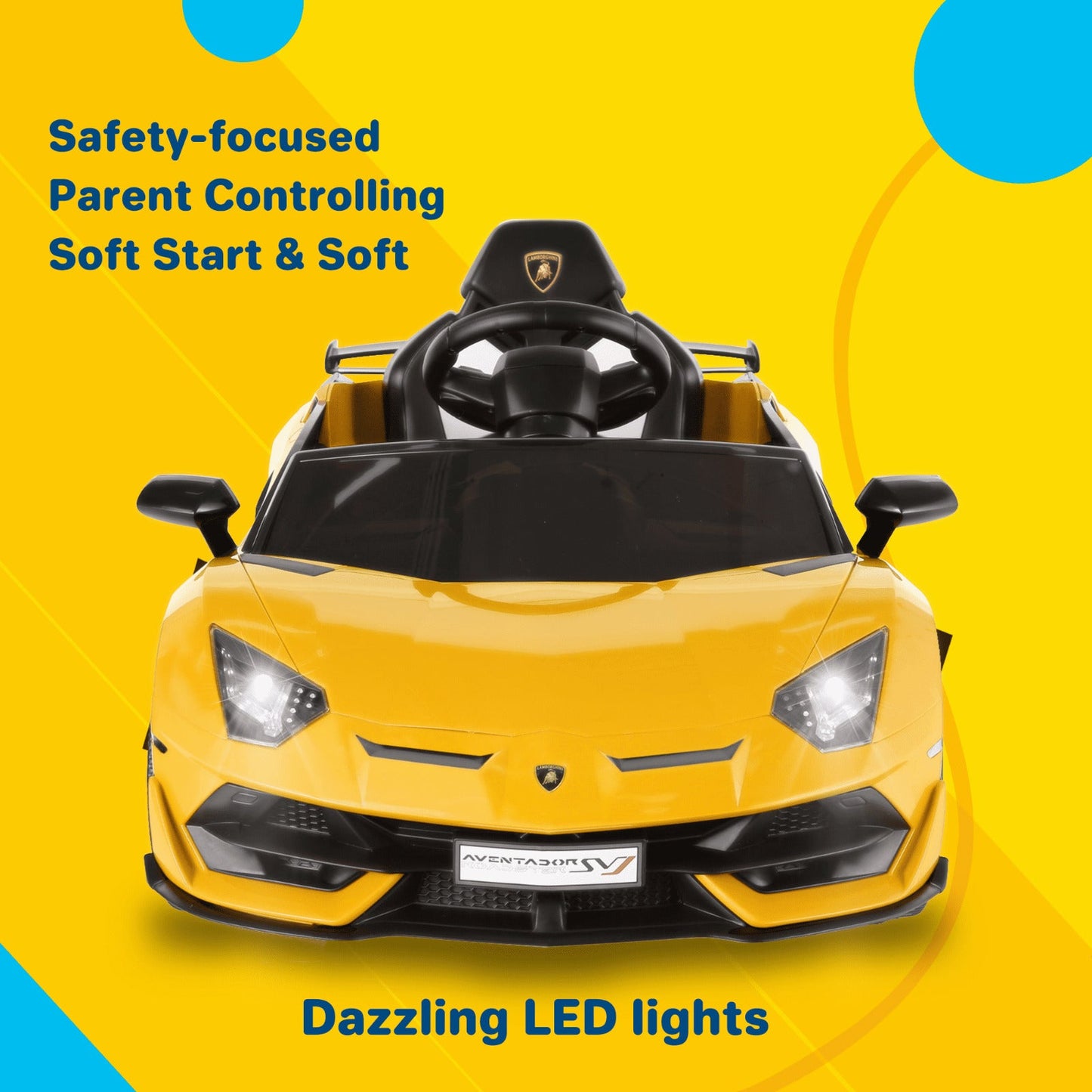 Premium 12V Ride-On Car for Kids with Remote Control, Lights, Music, and Openable Doors