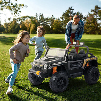Interactive 12V Ride-On Truck for Kids with Remote Control, LED Lights, and Music