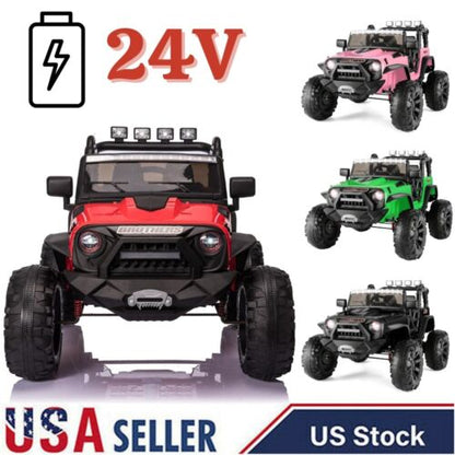 Interactive 400W 24V Kids Ride On Truck with Remote Control, Music, LED Lights, and MP3 Player