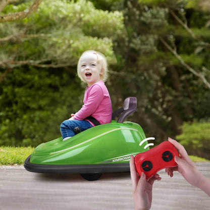 Interactive 6V Bumper Car for Kids with Remote Control, Flashing Lights, Music, and Customizable Stickers - Perfect Gift for Creative Playtime