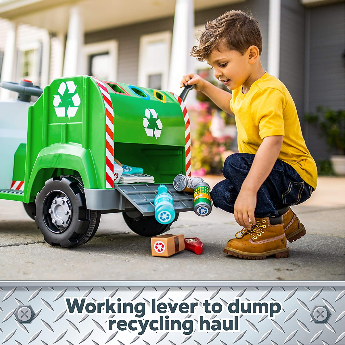 Interactive Toddler Recycling Truck Ride-On Toy by Kid Trax - Perfect for Kids Ages 1 and Up!