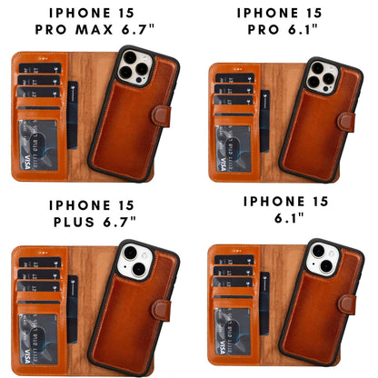 Casper Leather iPhone 15 Series Wallet Case