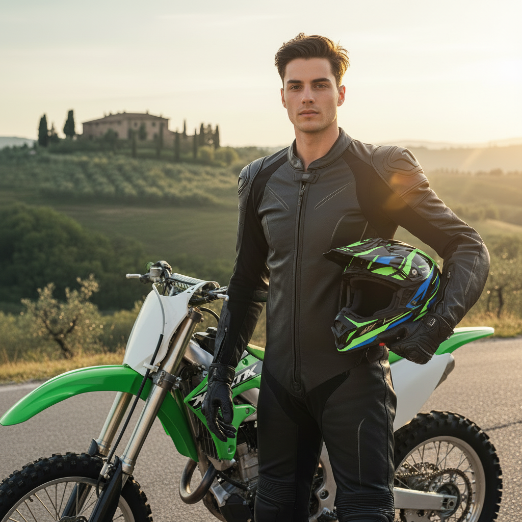 Youth Off-Road Motorcycle Helmet - [green] | Lightweight Motocross Full Face Shield for Dirt Bike & ATV