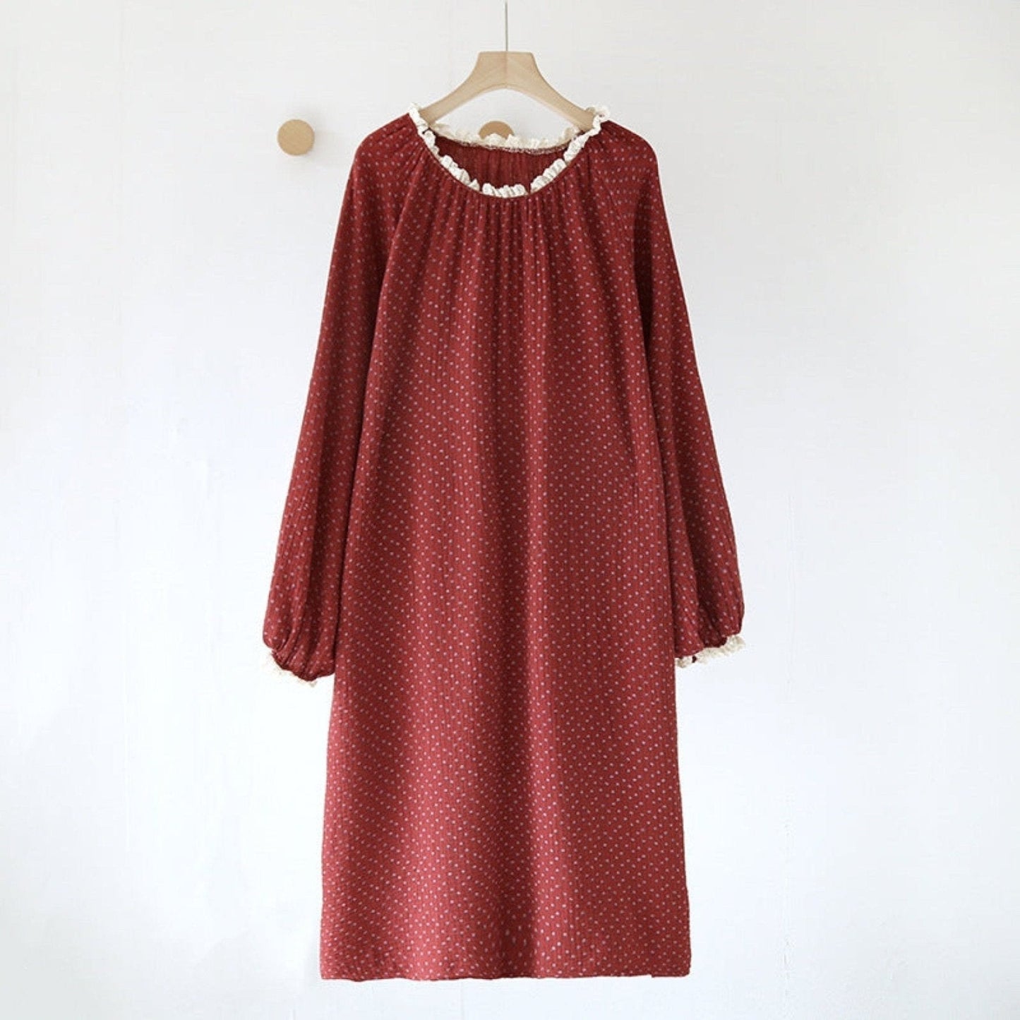 Ivy Red Floral Ruffled Pajama Set / Dress