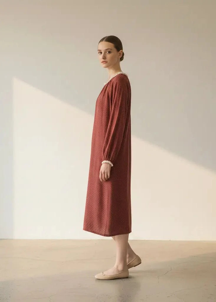 Ivy Red Floral Ruffled Pajama Set / Pullover