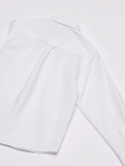 IZOD Boys' Long Sleeve Solid Button-Down Collared Oxford Shirt with Chest Pocket 2T White - # BOAA11510006