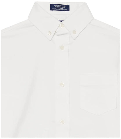 IZOD Boys' Long Sleeve Solid Button-Down Collared Oxford Shirt with Chest Pocket 2T White - # BOAA11510006