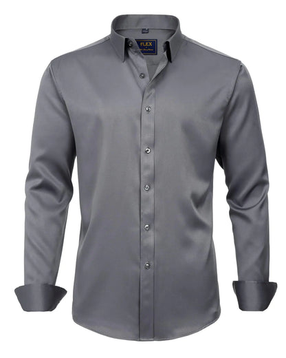 J.VER Boy's Long Sleeve Dress Shirts Solid Stretch Wrinkle-Free Shirt Kids Casual Button Down Shirts Navy Blue 6 Years - # BOAA11510017