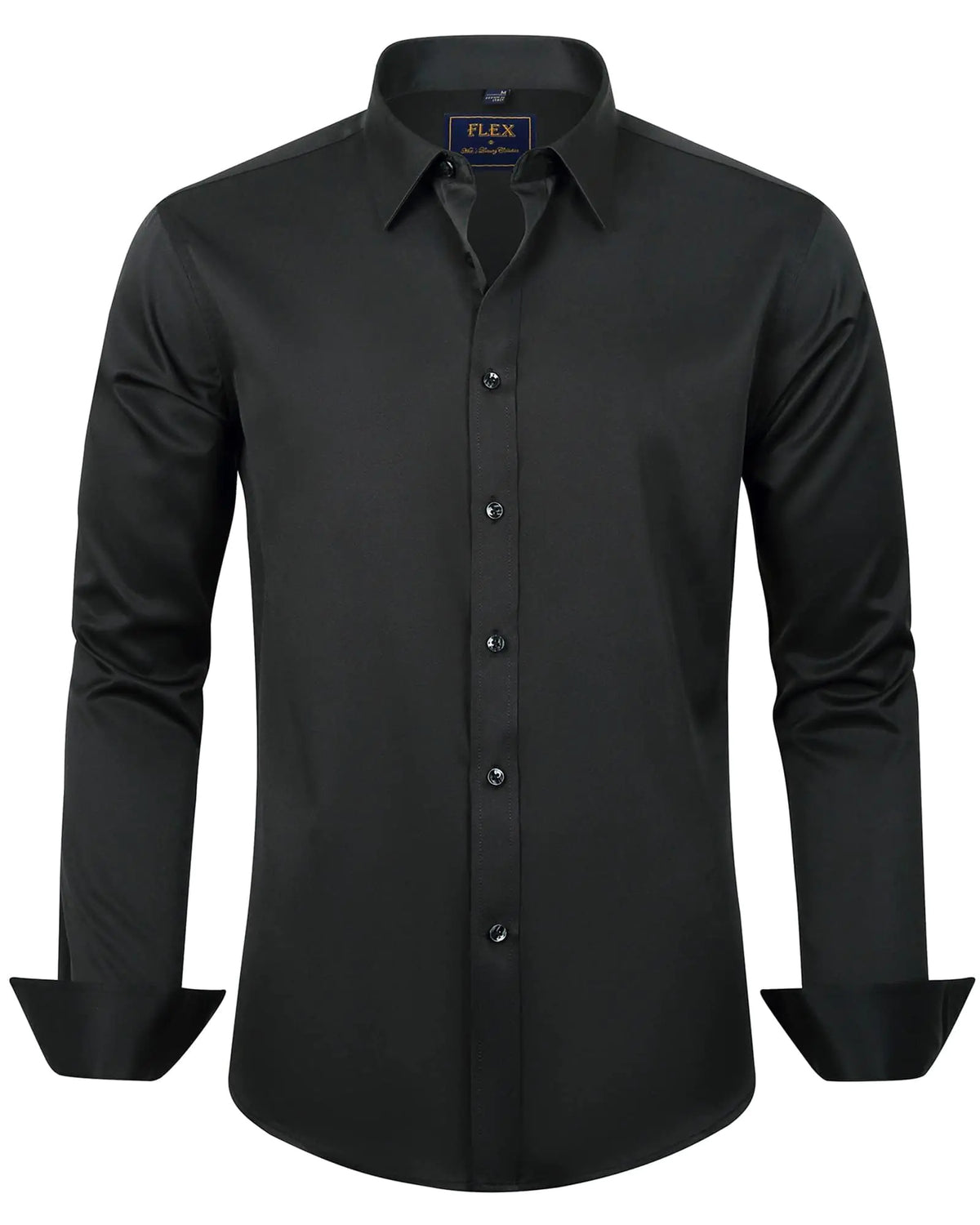 J.VER Boy's Long Sleeve Dress Shirts Solid Stretch Wrinkle-Free Shirt Kids Casual Button Down Shirts Navy Blue 6 Years - # BOAA12510006