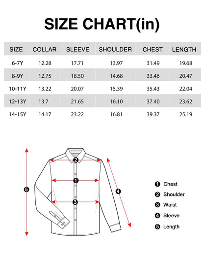 J.VER Boy's Long Sleeve Dress Shirts Solid Stretch Wrinkle-Free Shirt Kids Casual Button Down Shirts Navy Blue 6 Years - # BOAA12510006