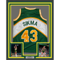 Framed Autographed/Signed Jack Sikma 35x39 Seattle Green Basketball Jersey JSA COA