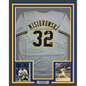 Framed Autographed/Signed Jacob Misiorowski 35x39 Milwaukee Grey Baseball Jersey JSA COA