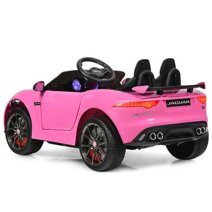 Jaguar F-Type SVR 12V Licensed Kids Ride On Car with Lights & Remote Control - Pink